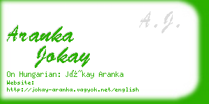 aranka jokay business card